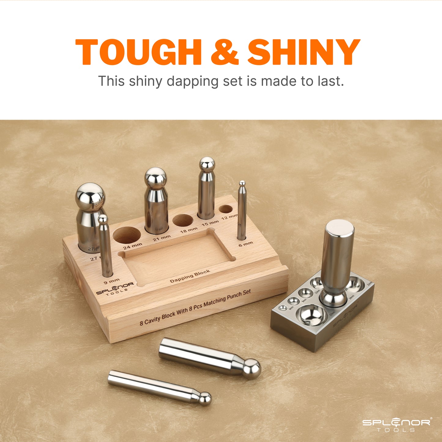 8 cavite Dapping block & 8 punch set