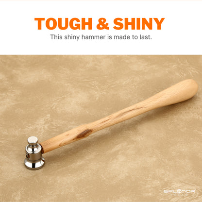 A two-sided flat face chasing hammer with a steel head and a wooden handle.