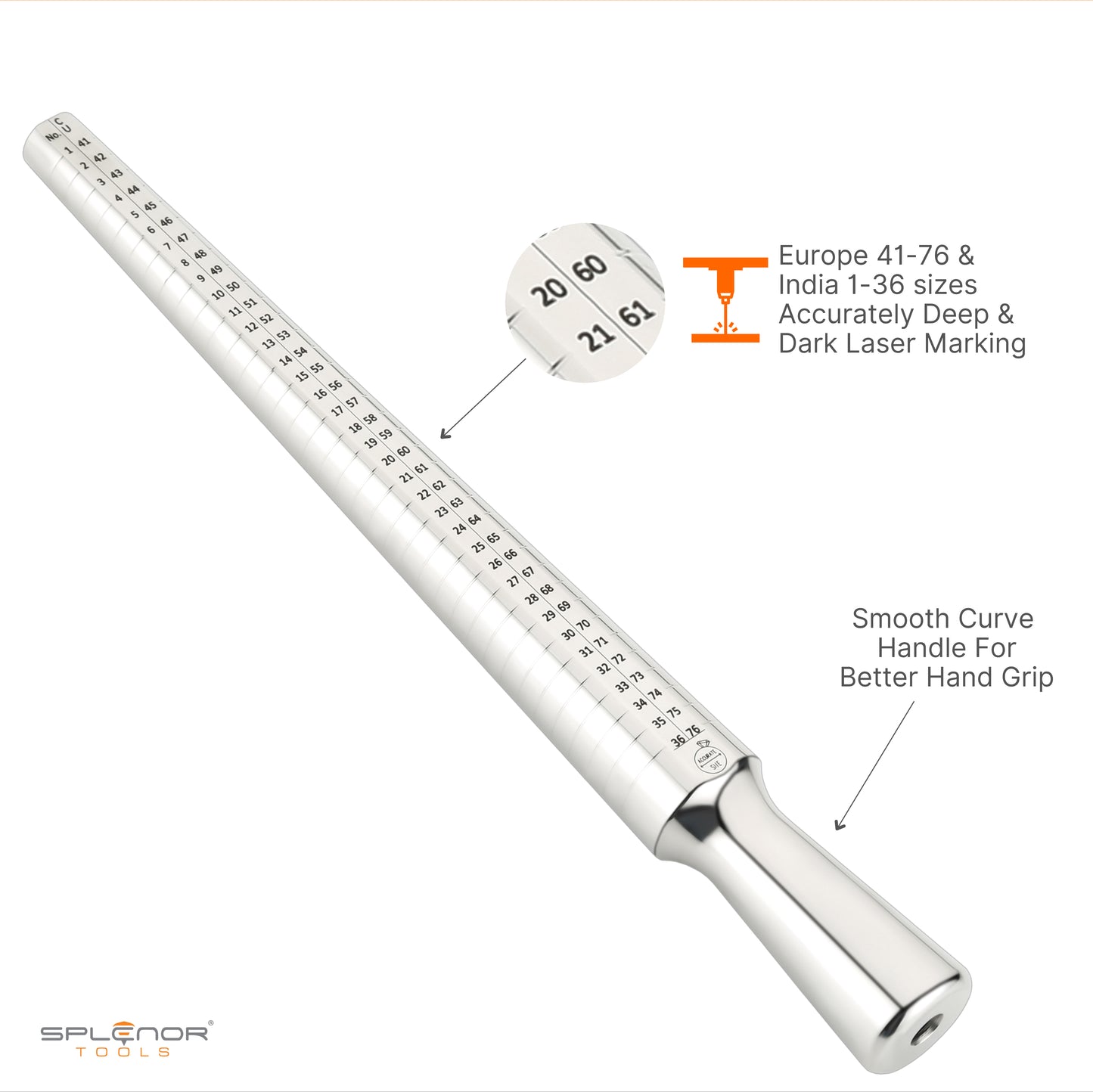 Stainless Steel 4 sizes Ring Mandrel