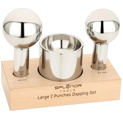 Large 2 punch block set for jewelry making and metal forming