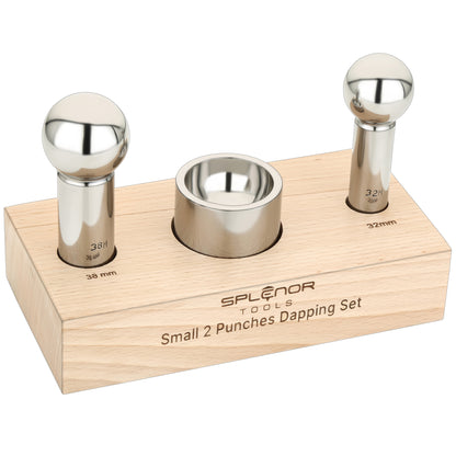 Small 2 punch block set for jewelry making and metal forming
