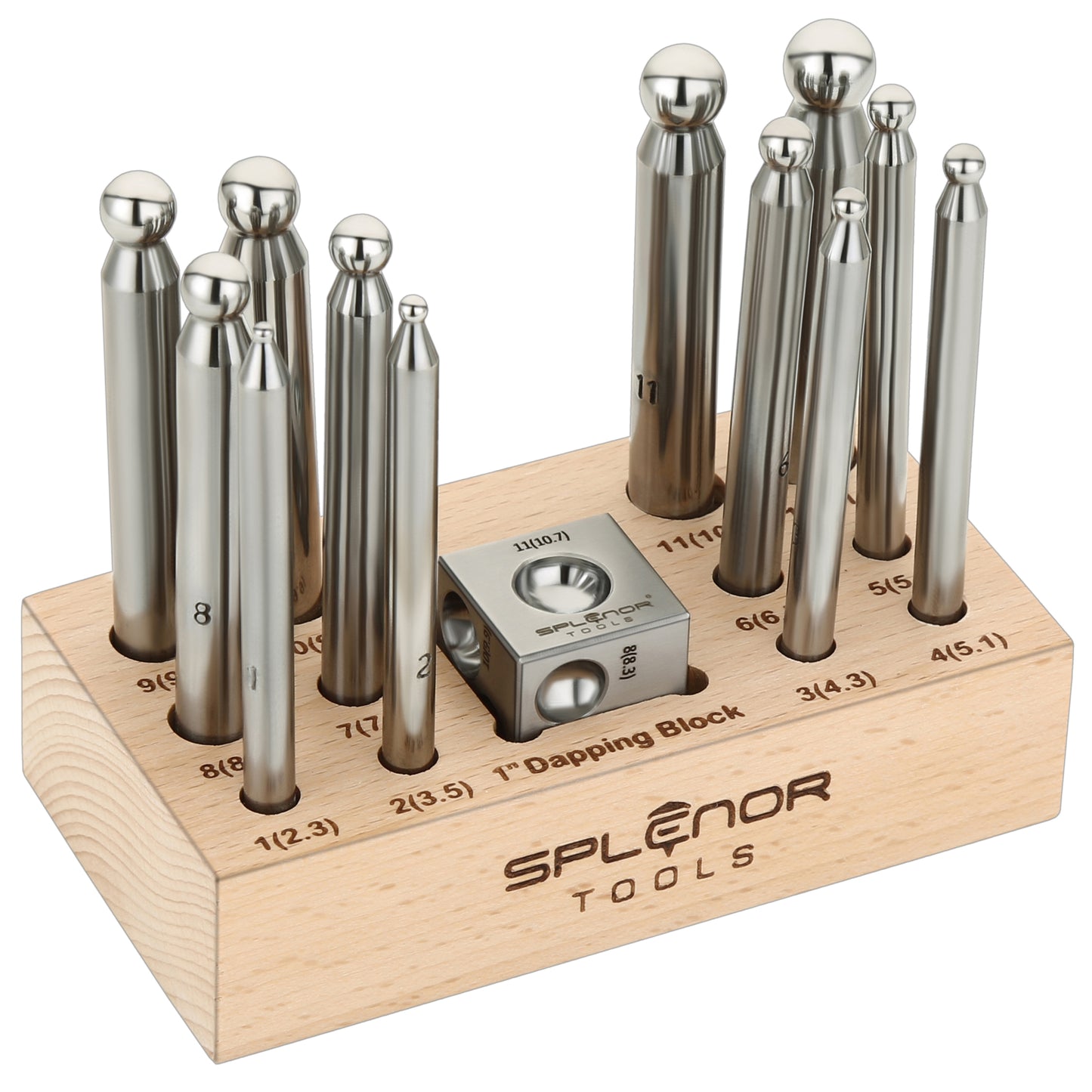 1" Dapping block & 12 punch set