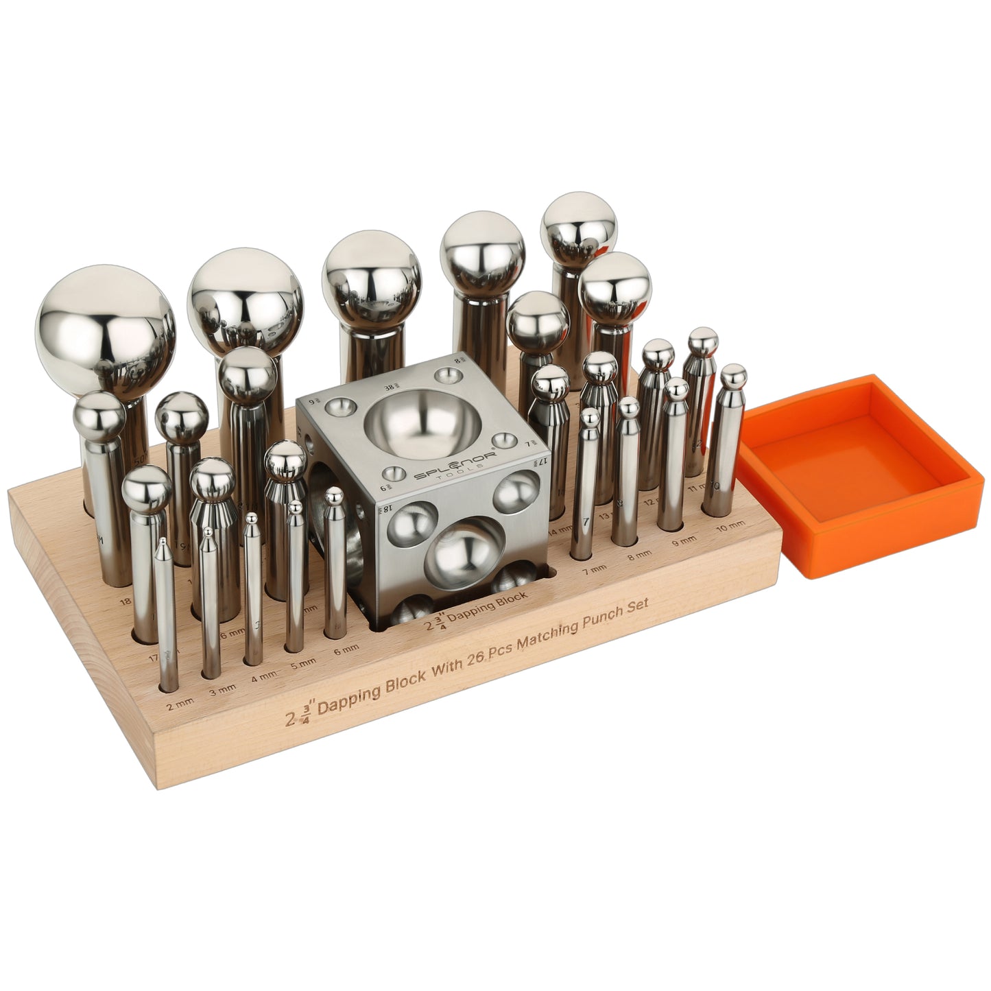 2.75" Dapping block & 26 punch set