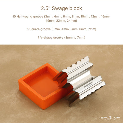 Jewelry swage block tool for metal forming and shaping work