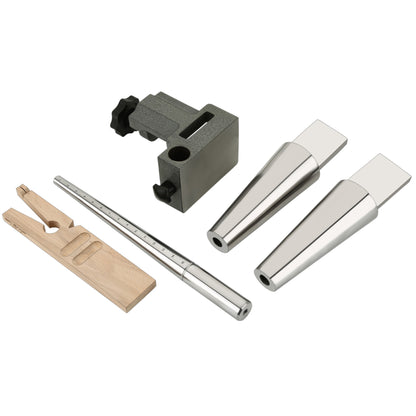 jewelry bench anvil kit with ring mandrel and bracelet mandrel.