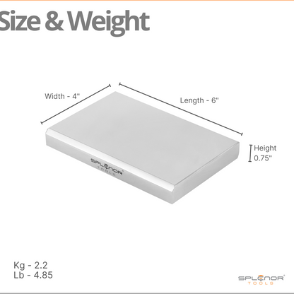 Jewelry bench block 6x4 steel surface for forming and shaping metal