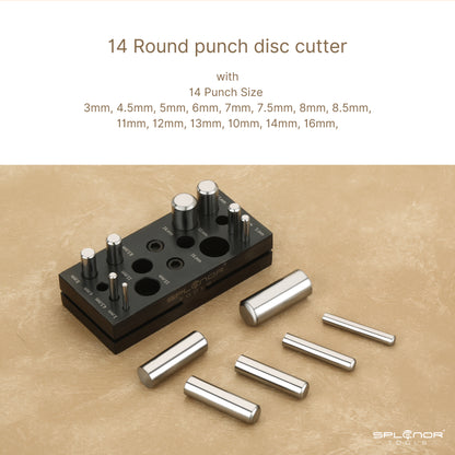 14 round punch disc cutter set for jewelry making tools