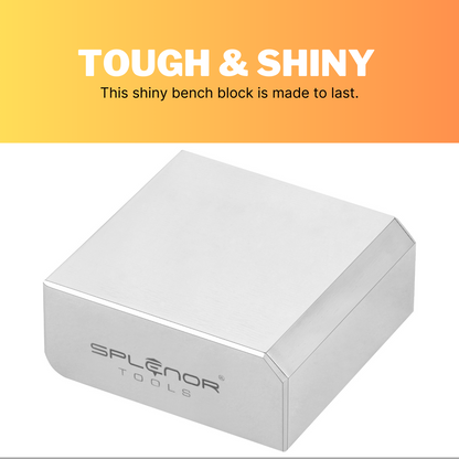 Bench block 2 x 2 inch steel block for jewelry making and metal stamping