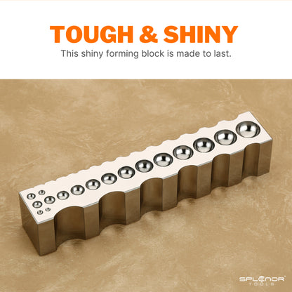 8 multi purpose forming block for jewelry making with various shaping grooves