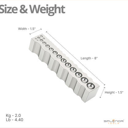 8 multi purpose forming block for jewelry making with various shaping grooves