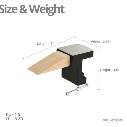 Bench pin and anvil for jewelry making with wooden pin and steel block