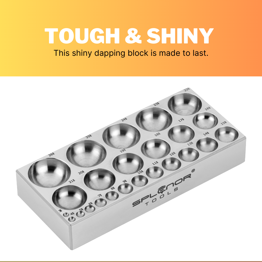 Dapping Disc Shop 24 Cavity Flat Dapping Block in USA for Jewelry Making – Splenor tools