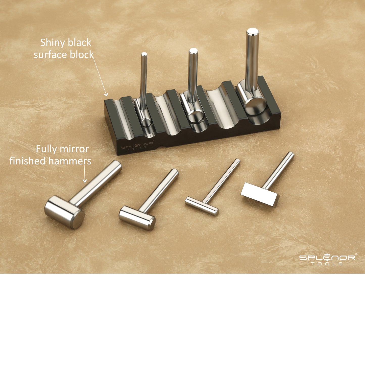 7 Hammer Set with Metal Forming Block