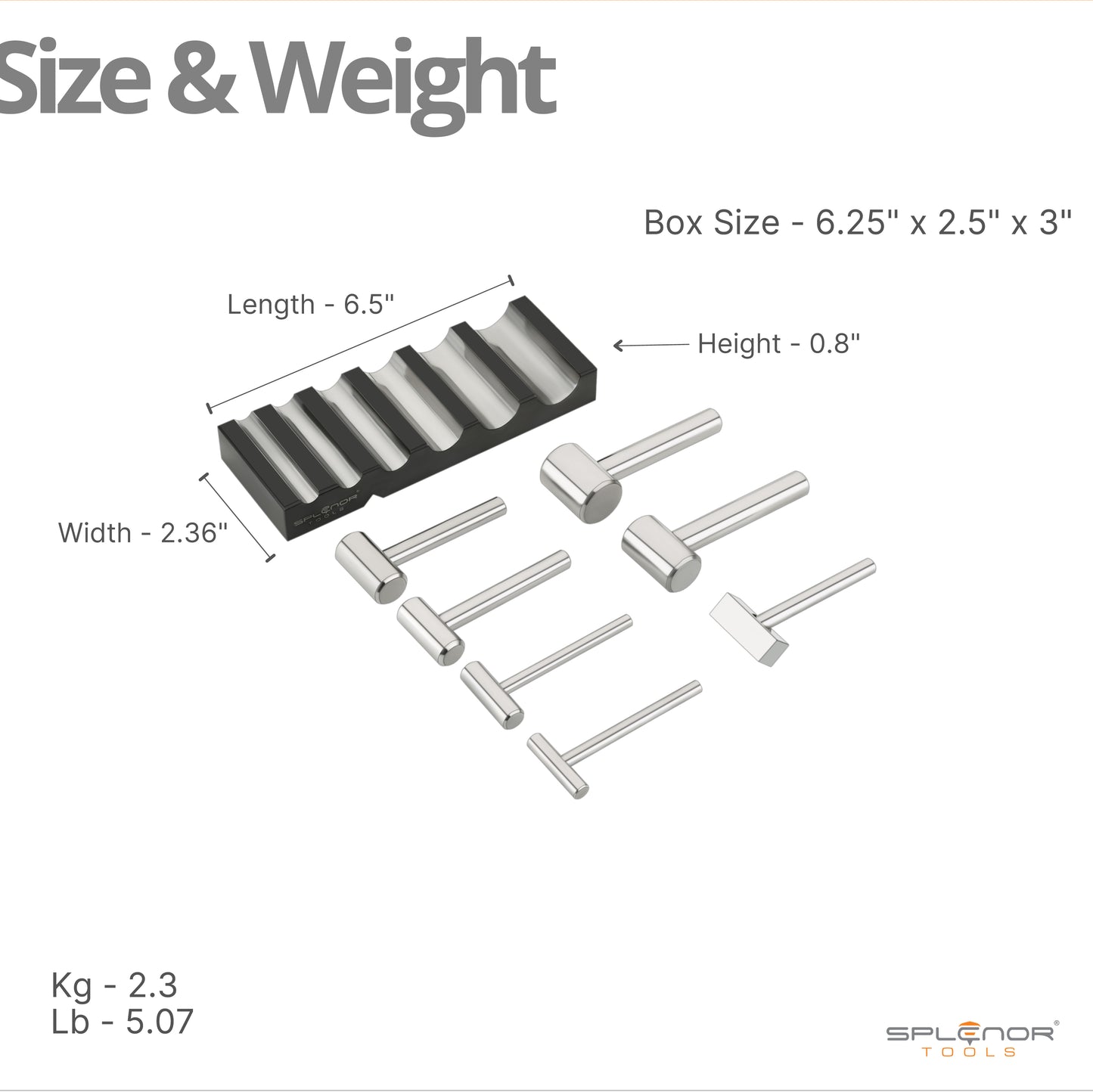 7 Hammer Set with Metal Forming Block