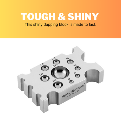 Designer dapping block for jewelry making with multiple forming shapes