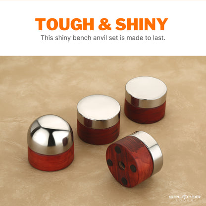 professional 4 piece anvil set for metal forming and shaping.