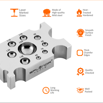Designer dapping block for jewelry making with multiple forming shapes