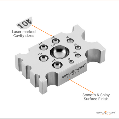 Designer dapping block for jewelry making with multiple forming shapes