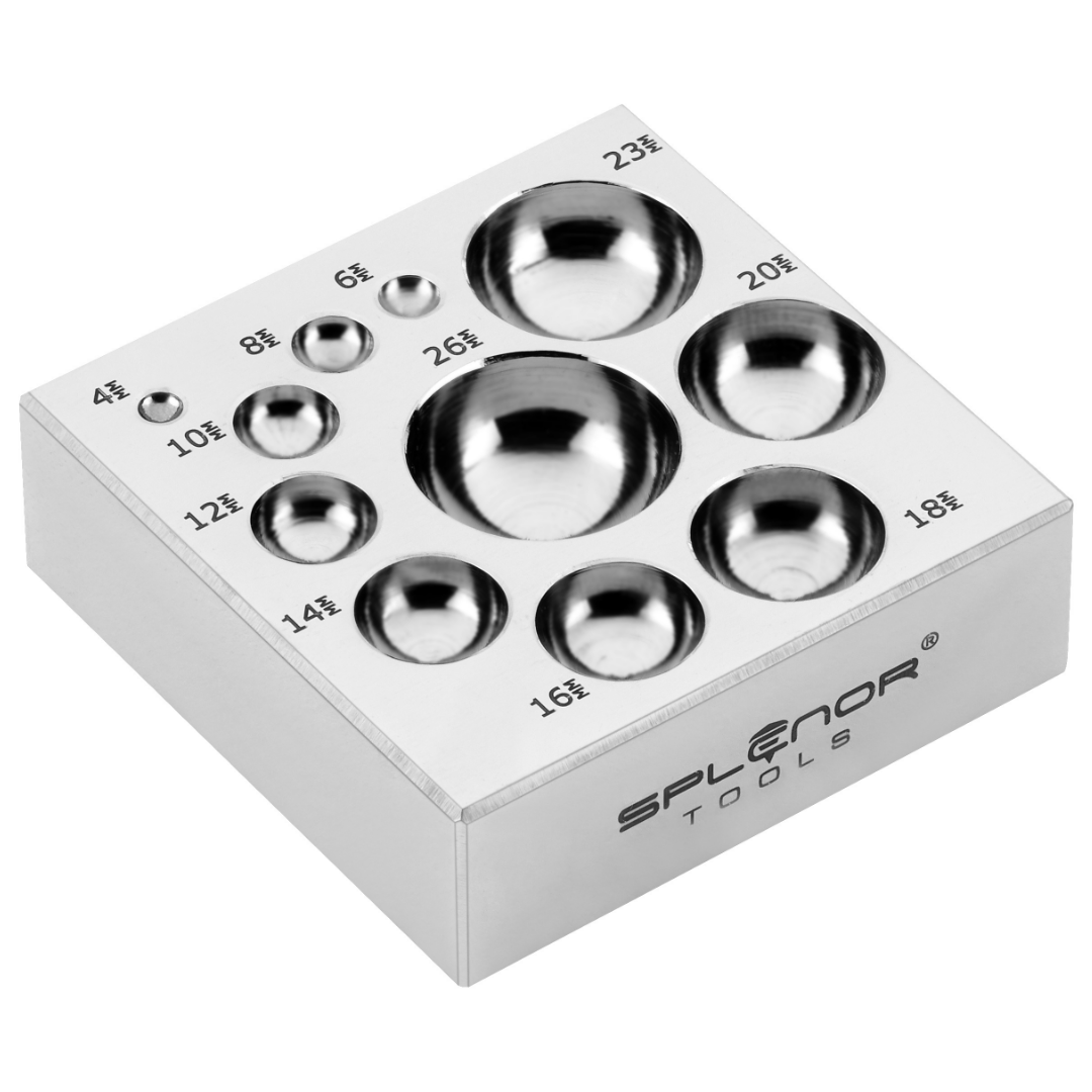 Using A Dapping Block Buy 11 Cavity Flat Dapping Block for Jewelry | Splenor Tools – Splenor ...