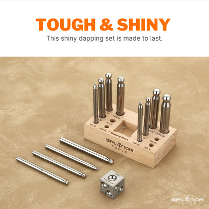1 inch dapping block with 12 punch set for jewelry making