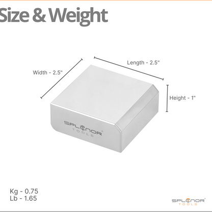 Bench block 2 x 2 inch steel block for jewelry making and metal stamping