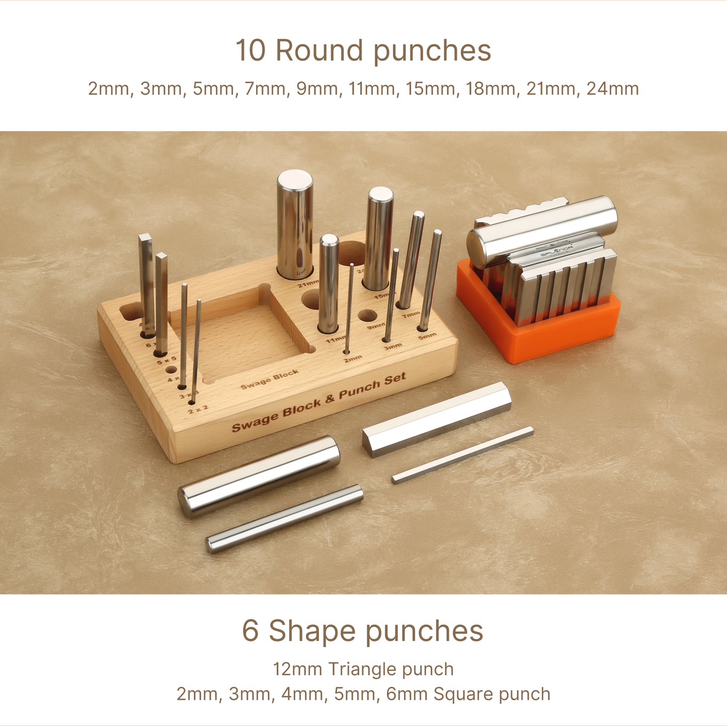 2.5" Swage block punch set
