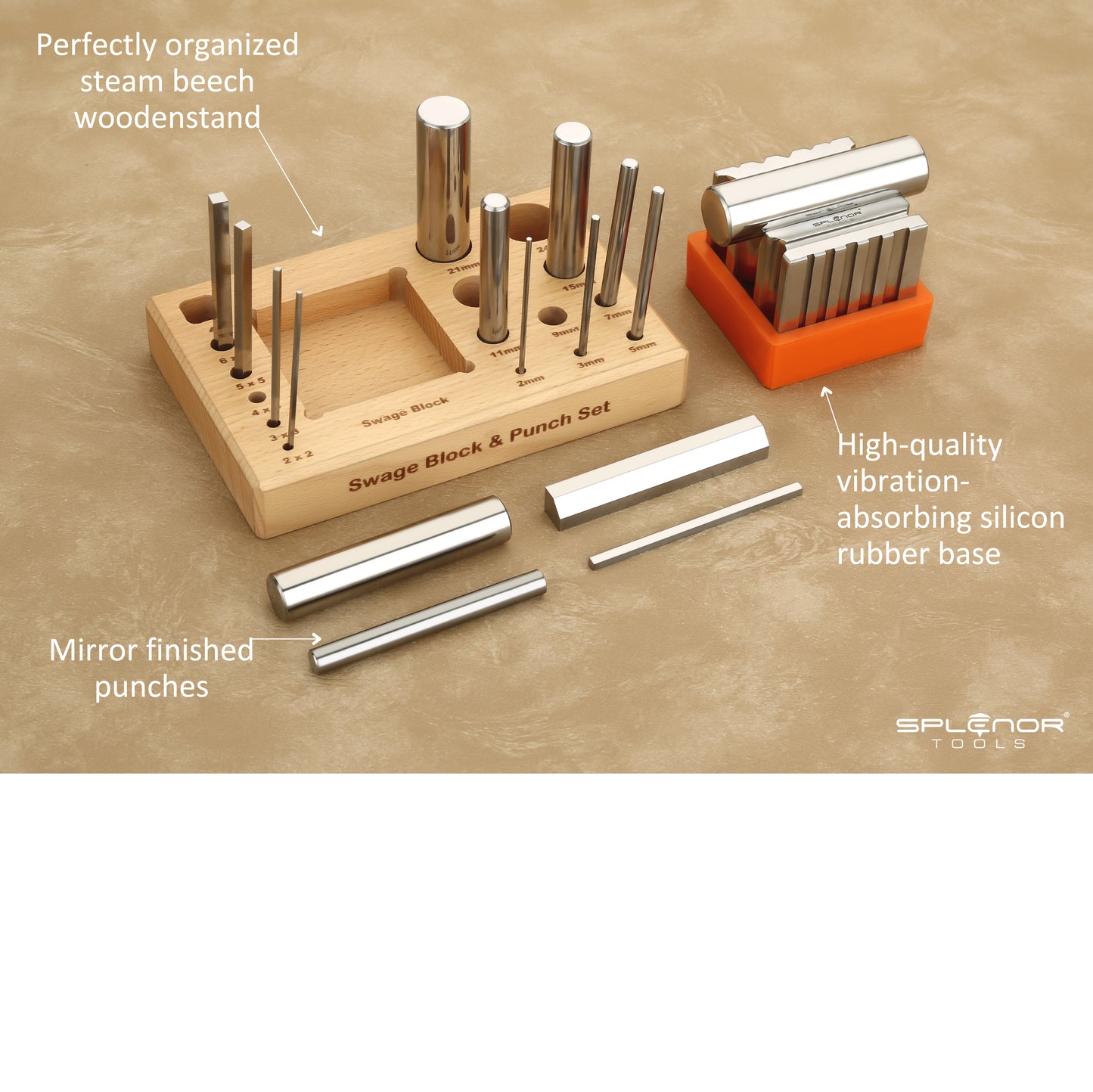 2.5" Swage block punch set