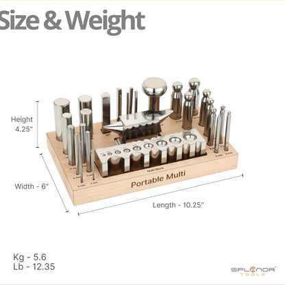 Multi purpose portable tool for jewelry making and metalwork