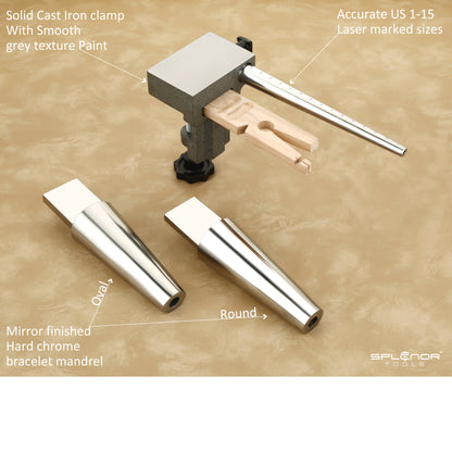 jewelry bench anvil kit with ring mandrel and bracelet mandrel