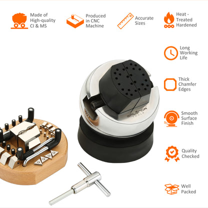 Professional engraving block assembly tool for precision jewelry work