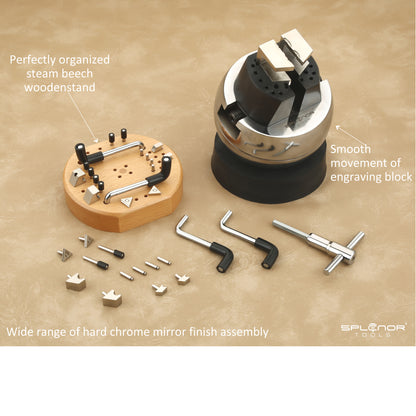 Professional engraving block assembly tool for precision jewelry work