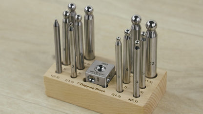 1” Dapping Block & 12 Punch Set – Jewelry Making Metal Dapping Tool Set