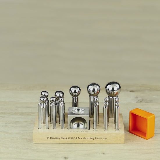 2 inch dapping block with 24 punch set for jewelry making