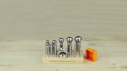2 inch dapping block with 24 punch set for jewelry making
