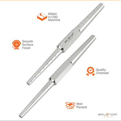 steel ring mandrel US sizes 1 to 16 jewelry sizing and forming tool