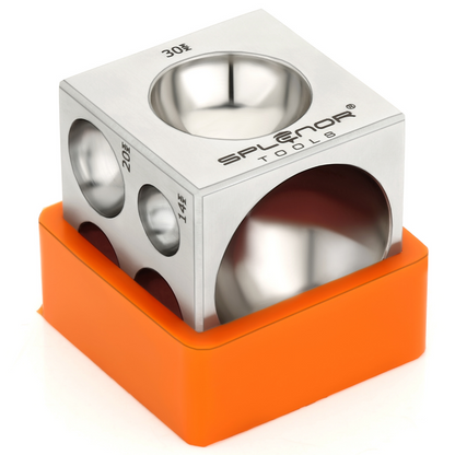 2 inch square dapping block steel jewelry forming tool with multiple dome cavities