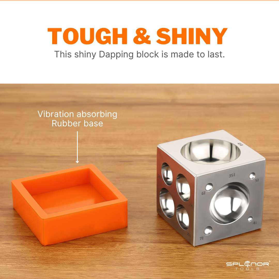 Using A Dapping Block Buy 2.5 Square Dapping Block for Jewelry | Splenor Tools – Splenor tools