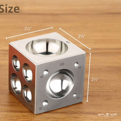 2.5 inch square dapping block steel jewelry forming tool with 21 dome cavities