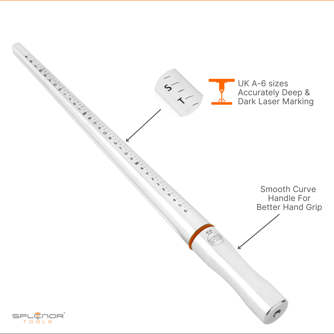 Stainless Steel Grooved Ring Mandrel (Size - US 0-16 & UK A-6)