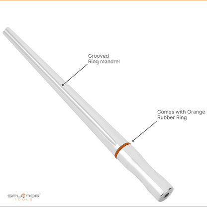 stainless steel grooved ring mandrel US 0 to 16 UK A to Z ring sizing tool