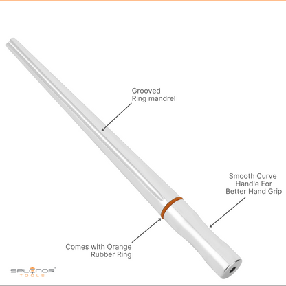 stainless steel grooved ring mandrel US sizes 1 to 16 for ring sizing and forming
