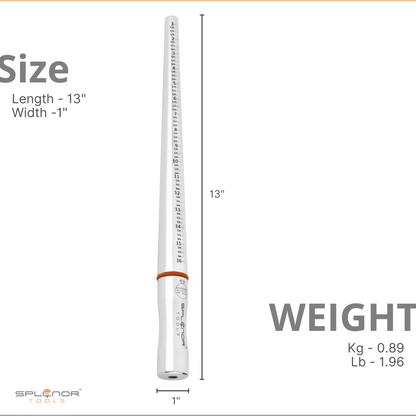 stainless steel grooved ring mandrel US sizes 1 to 16 for ring sizing and forming