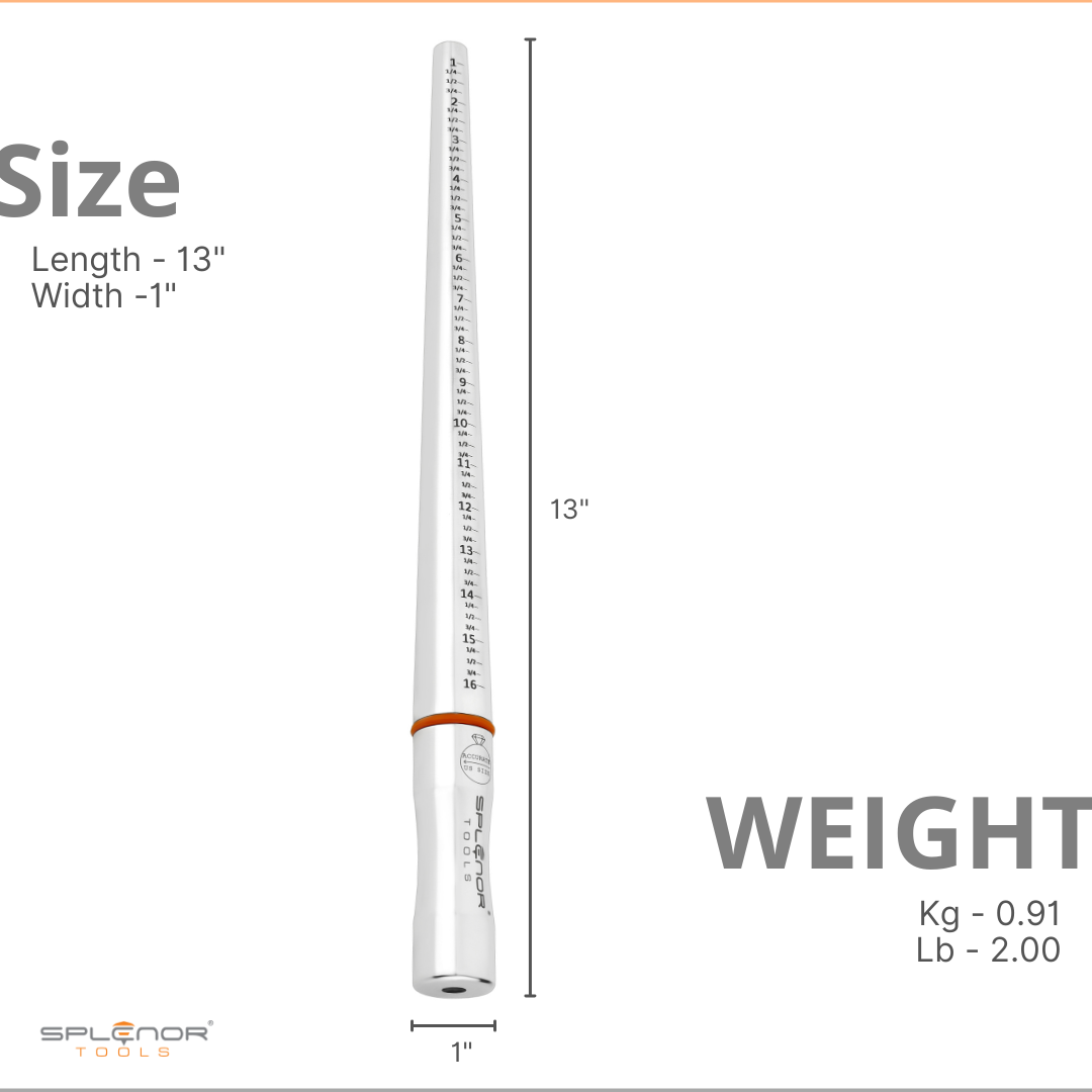 Stainless Steel Un-grooved Ring Mandrel (Size - US 1-16)