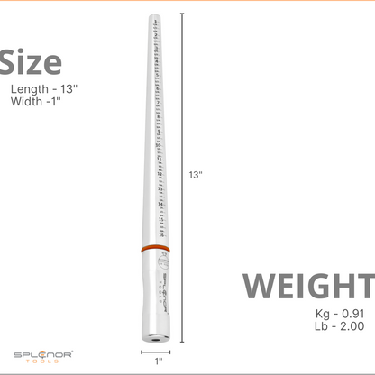 steel ring mandrel US sizes 1 to 16 for accurate ring sizing and forming